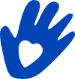Blue Hand with Heart 2