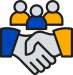 Icon with shake hands and people 1