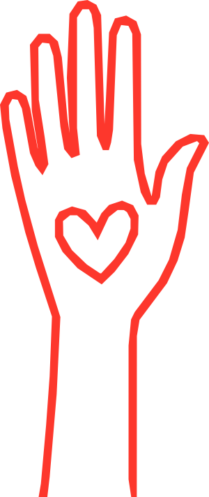 Red Hand with Heart
